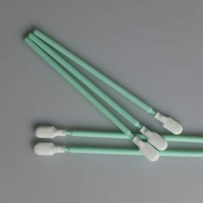 Cleanroom Disposable 102mm Panjang Industri Double Layer Polyester Cleaning Swab Sticks