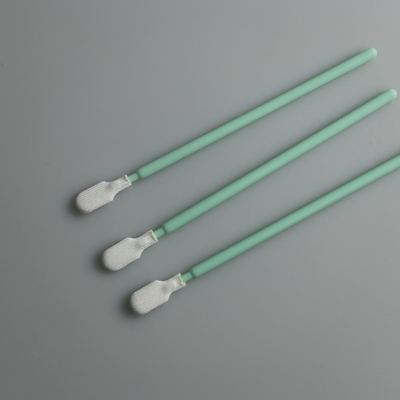 Cleanroom Paddle Head Green Rigid Handle Polyester Swab Dengan Panjang 102mm