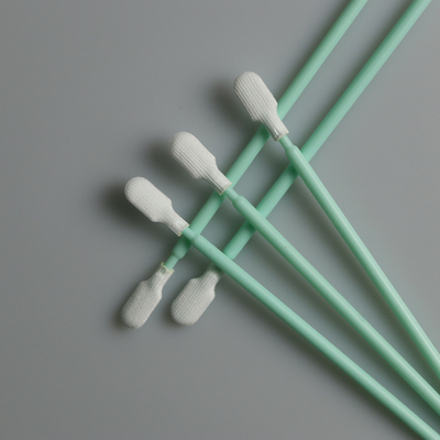 Cleanroom Disposable 102mm Panjang Industri Double Layer Polyester Cleaning Swab Sticks