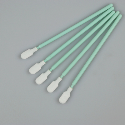 Cleanroom Disposable 102mm Panjang Industri Double Layer Polyester Cleaning Swab Sticks