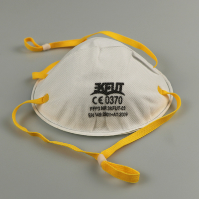 Masker Wajah Sekali Pakai Desain 3D Putih FFP3 Dengan Ikat Kepala