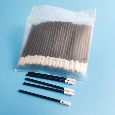3 Inch White Foam Lint Free Swab Dengan Kepala Bulat Kecil