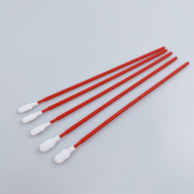 Disposable Lint Free Red Long Stick Paddle Head Polyester Swab Panjang 165mm