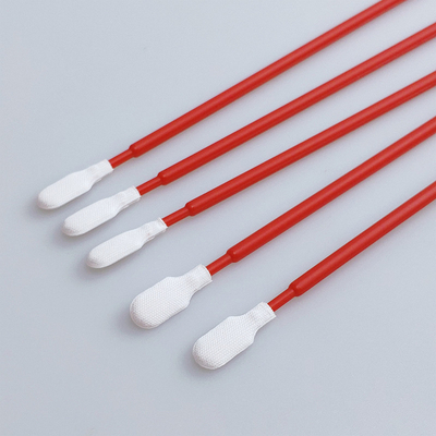 Disposable Lint Free Red Long Stick Paddle Head Polyester Swab Panjang 165mm