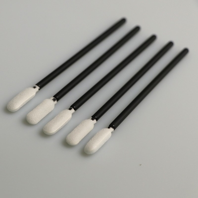 Round Head Cleanroom Foam Swab 93mm Lint Free Dengan Pegangan Hitam