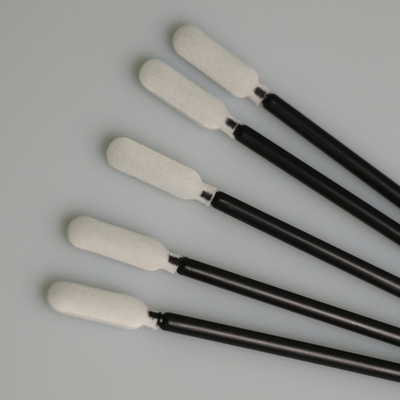 Round Head Cleanroom Foam Swab 93mm Lint Free Dengan Pegangan Hitam