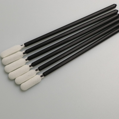 Round Head Cleanroom Foam Swab 93mm Lint Free Dengan Pegangan Hitam