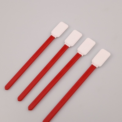 Koleksi Spesimen Persegi TOC Polyester Swab Dengan Tongkat PP Merah 125mm