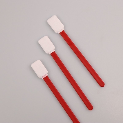 Koleksi Spesimen Persegi TOC Polyester Swab Dengan Tongkat PP Merah 125mm