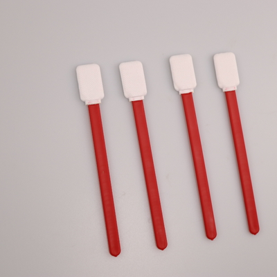 Koleksi Spesimen Persegi TOC Polyester Swab Dengan Tongkat PP Merah 125mm