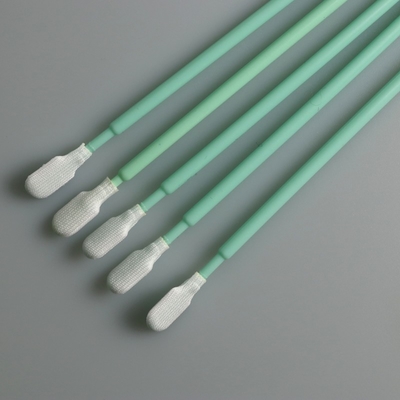 Gagang Panjang Rajutan Poliester Tip Cleanroom Swab Lint Gratis