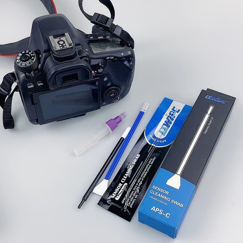 Kit Pembersih Lensa Kamera yang Dapat Digunakan Kembali Set Swab Sensor Non-toksik Untuk Mudah Menghilangkan debu