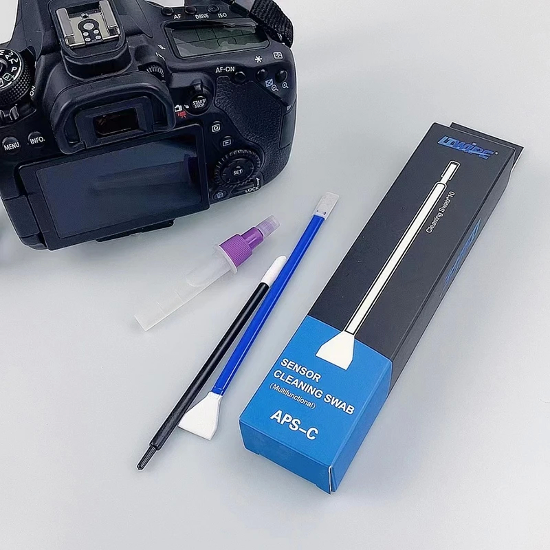 Lint Free Soft Sensor Cleaning Swabs for Camera Absorbent Mikrofiber Bentuk V Individu Dibungkus Paket