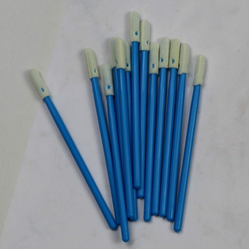 742 Lint Free Small Sponge Stick Industrial Clean Swab Densitas Tinggi Cleanroom Foam Swab