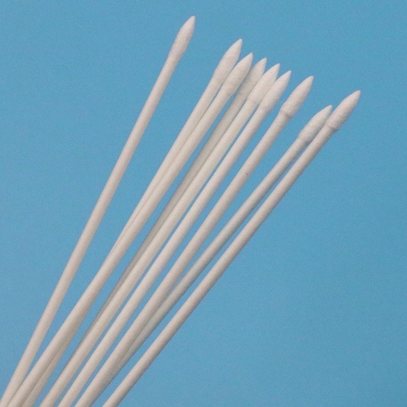 BB-013 Biodegradable Paper Stick Mini Pointed Cleanroom Q Tips Industrial Cleaning Cotton Bud Swab Huby Stick