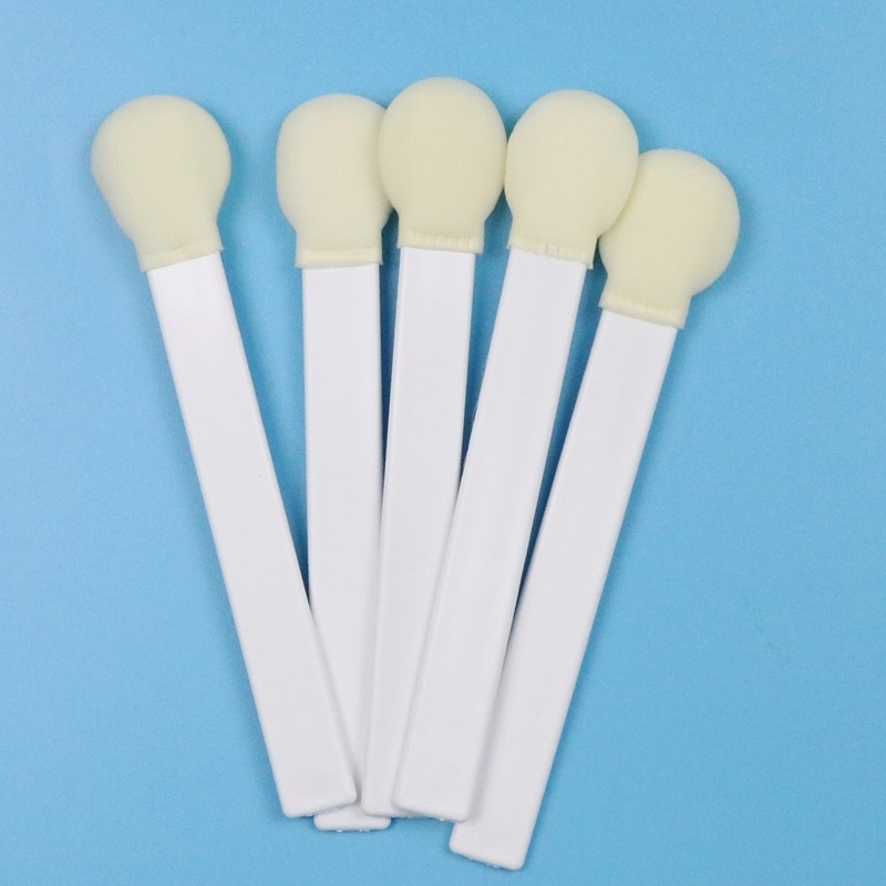145mm Putih PP Stick 30mm Kepala Besar Bulat Sponge Stick Medical Foam Swab Applicator