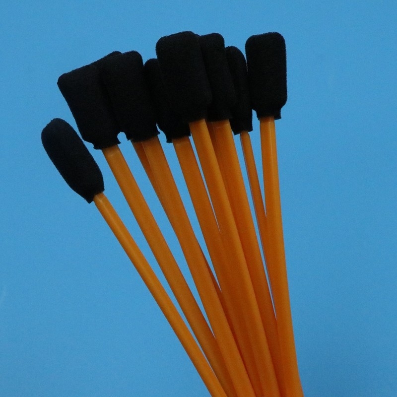 5 "Lint Free Black Sponge Swab Orange Stick Rectangular Cleanroom Foam Swab untuk Pembersihan Printer