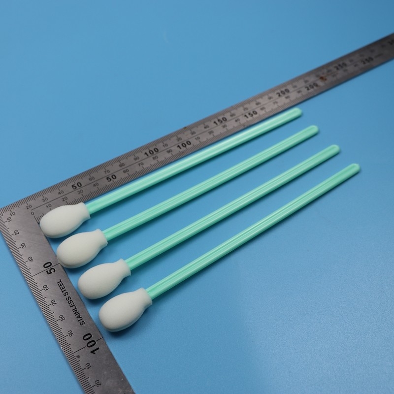 180mm Lint Free Extra Long Handle Round Sponge Cleanroom Swab Printer Pembersih Swab busa Bulat