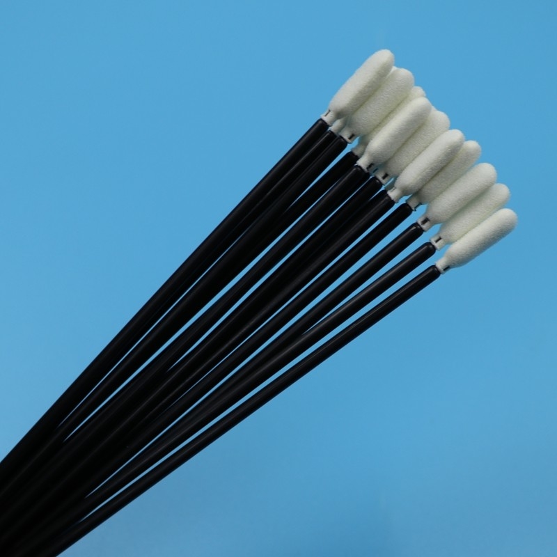 TX740 Lint Bebas 6,5 " Panjang Black Handle Sponge Cleanroom Swab Mobil Pembersih Swab busa