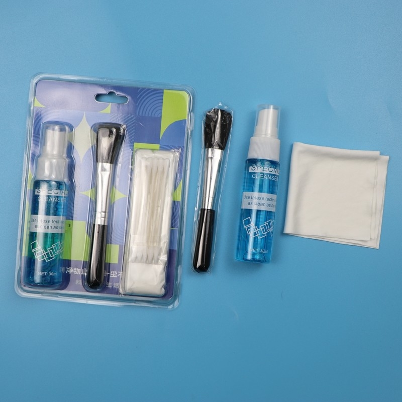 3 in 1 Microfiber Wipes Kit pembersih Camra dengan cairan Kit pembersih layar dengan cairan