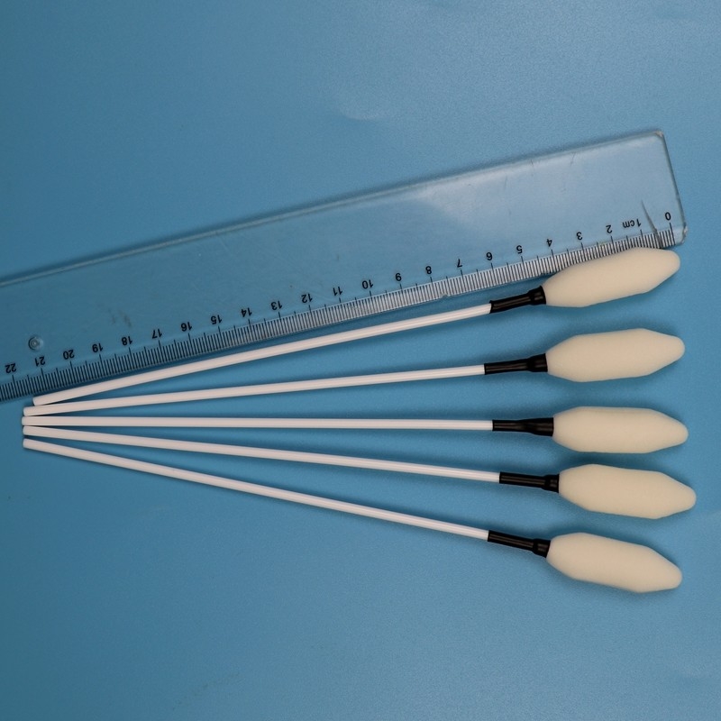21cm Panjang PP Stick Besar Paddle Kepala Sponge Medis Stick Trocar Wipe Foam Swab