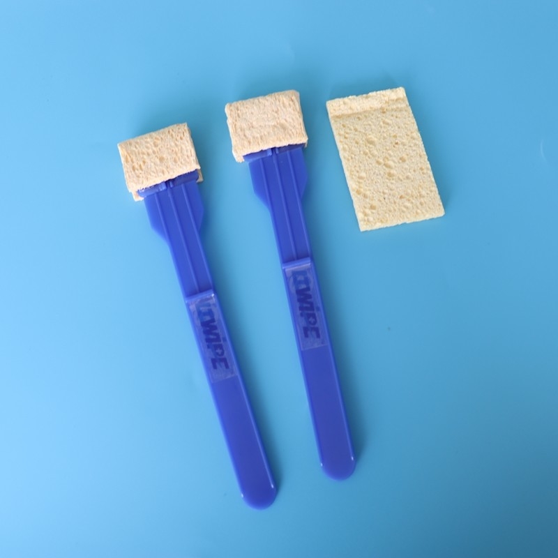 High Absorbency Rectangular Stick Mounted Sponge Swab Medical Cellulose Foam Swab Applicator