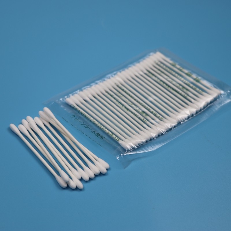 CA-002 ramah lingkungan Qtips ujung ganda Pembersihan Industri Katun Bud Kamar Bersih Swab Katun