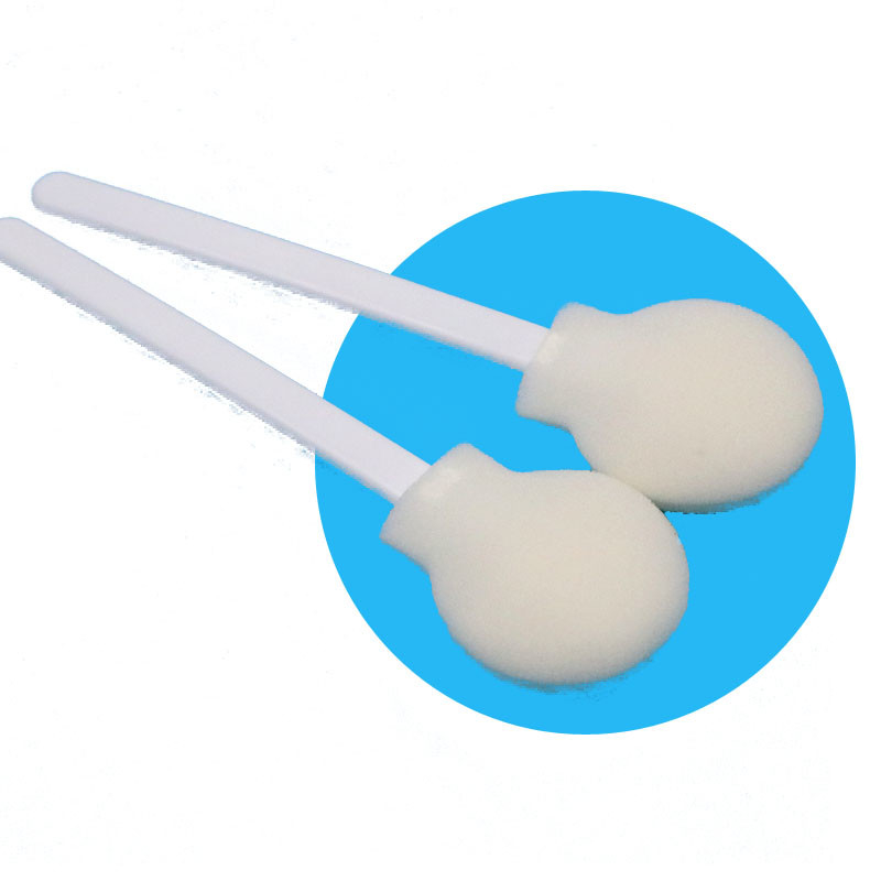 108mm Satu kali pakai Putih PP Stick 30mm Kepala Besar Bulat Sponge Stick Medical Circular Foam Swab Applicator