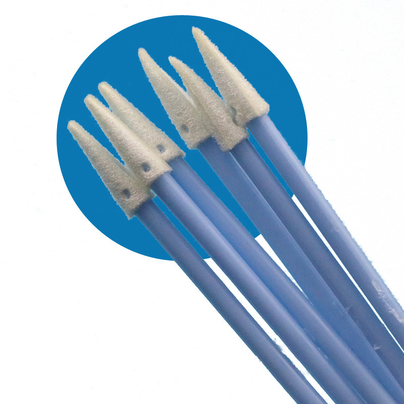 Blue Handle Double Ended Pointed Sponge Detail Swab Precision Cleaning Foam Swab untuk Kamar Bersih