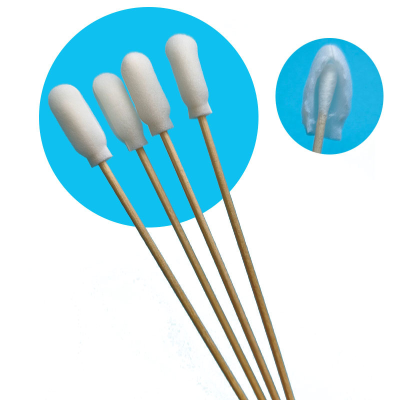 720 Tongkat Kayu Biodegradable Penutup Busa Aplikator Cotton Swab Swab Pembersih Presisi untuk Lab