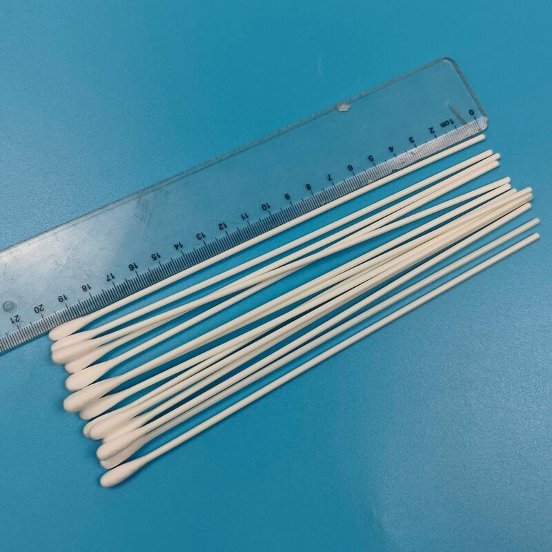 20cm Sekali Pakai Ekstra Panjang PP Stick Cotton Bud Qtips Kapas Tahan Kimia untuk Laboratorium