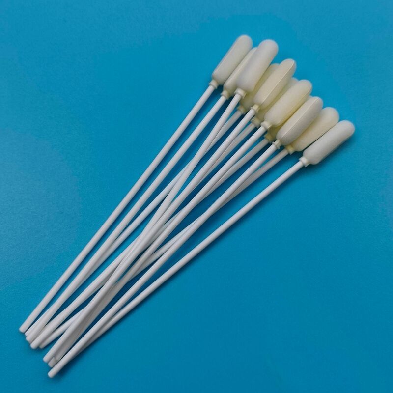 14cm Disposable Long PP Stick Big Foam Tip Oral Swab Steril Sampel Pengumpulan Swab Flu Test Sampling Swab