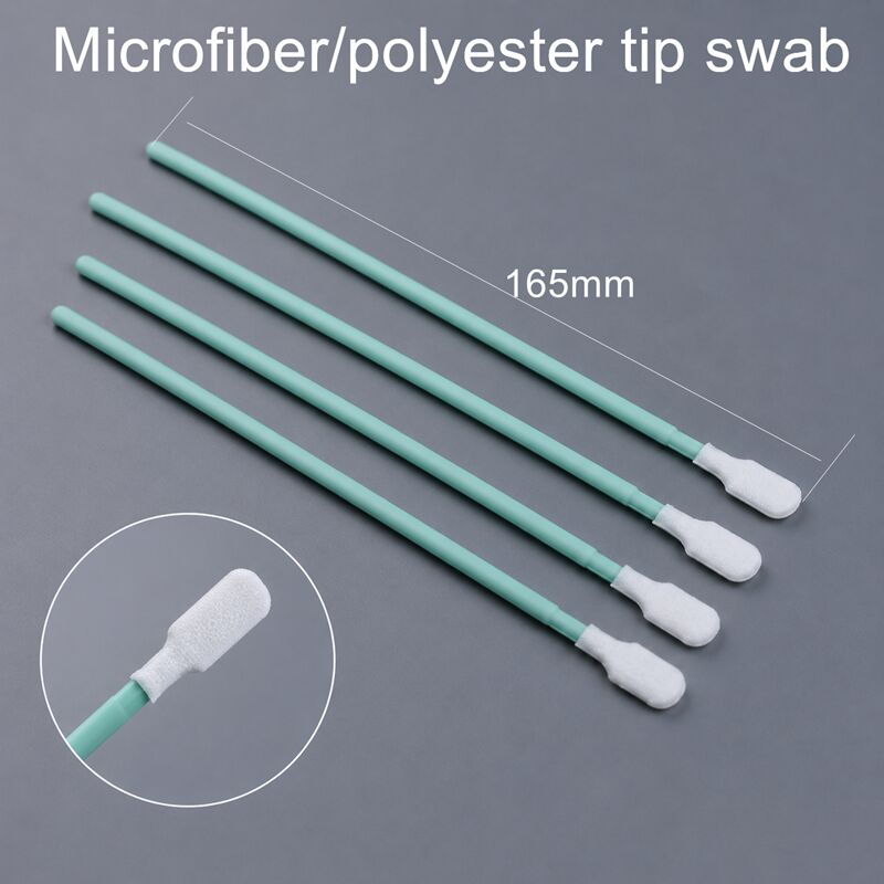 TX761 Cleanroom Poliester Swab dengan Ujung Bebas Serat dan Pegangan PP Tahan Lama untuk Pembersihan PCB dan Lensa Optik 6.6 Inci 100 Buah