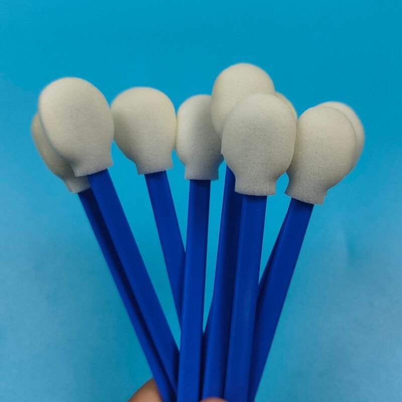 708 Lint Free Blue Handle Kepala Besar Bulat Ruang Bersih Sponge Swab Pembersihan Mobil Detail Swab Pembersihan Mobil Swab busa untuk Pembersihan Printer