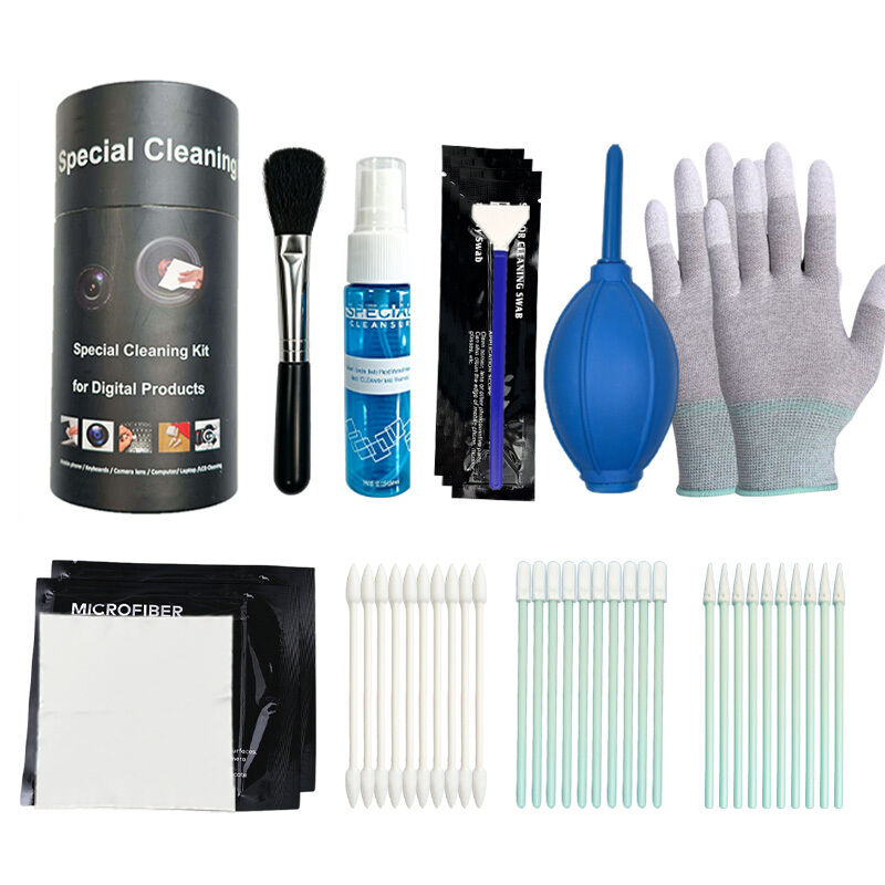 Kit Pembersih Lensa Semprotan Pembersih Layar Swab Sensor Microfiber Sembilan dalam Satu Profesional Kit Pembersih Kamera dengan Ari-Blower
